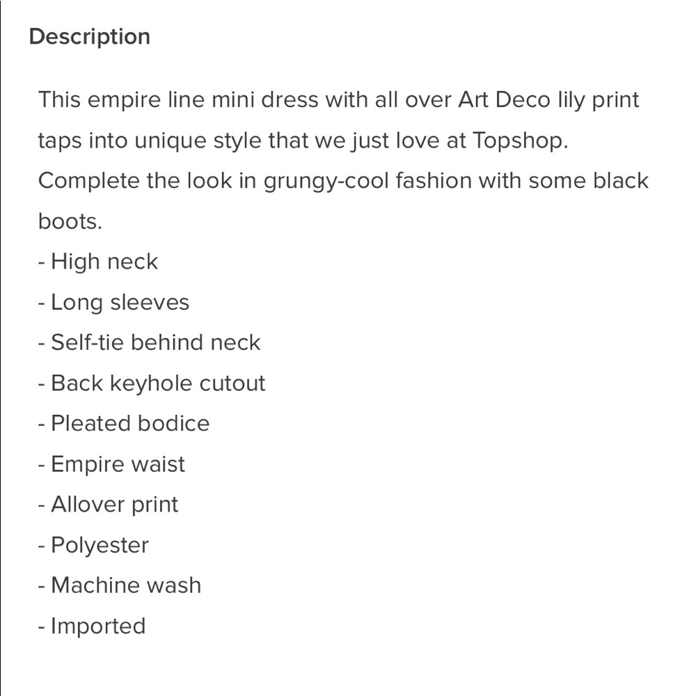 Topshop Empire Line Mini Dress - Picture 5 of 5